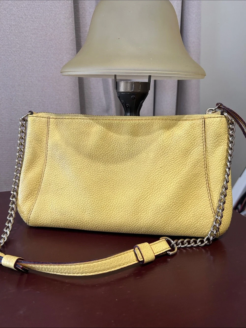 Kate Spade Yellow Leather Chain-Strap Shoulder Bag